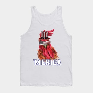 Merica Funny chicken 4th of july celebration gift Tank Top